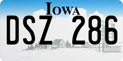 IA license plate DSZ286