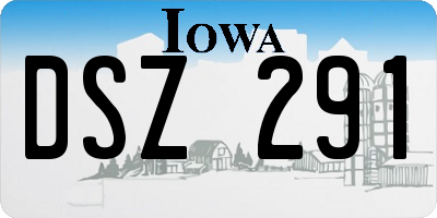 IA license plate DSZ291