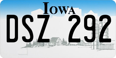 IA license plate DSZ292