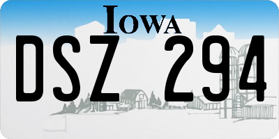 IA license plate DSZ294