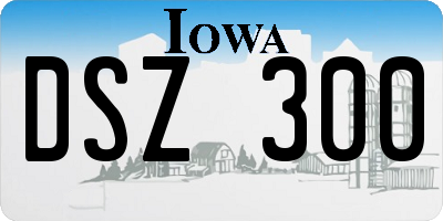 IA license plate DSZ300
