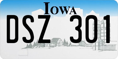 IA license plate DSZ301