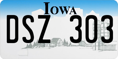 IA license plate DSZ303