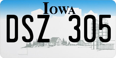 IA license plate DSZ305