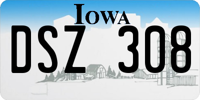 IA license plate DSZ308