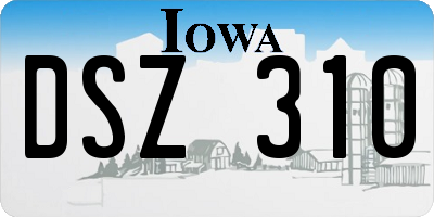 IA license plate DSZ310