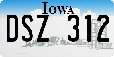 IA license plate DSZ312