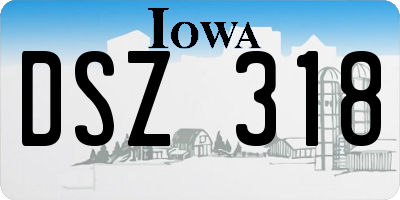 IA license plate DSZ318
