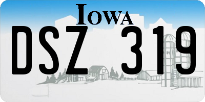 IA license plate DSZ319