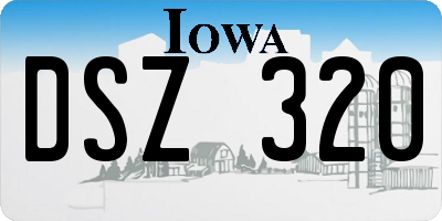 IA license plate DSZ320