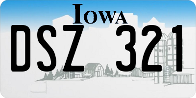IA license plate DSZ321