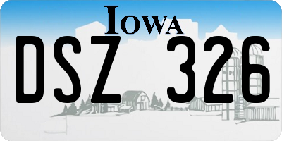 IA license plate DSZ326