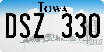 IA license plate DSZ330