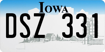 IA license plate DSZ331
