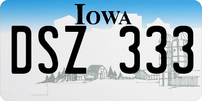 IA license plate DSZ333