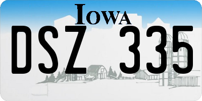 IA license plate DSZ335