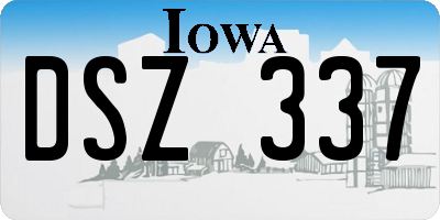 IA license plate DSZ337
