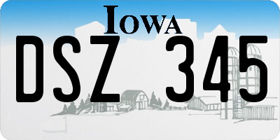 IA license plate DSZ345