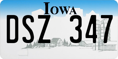 IA license plate DSZ347