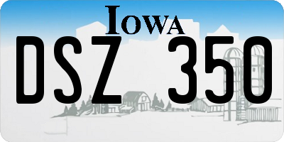 IA license plate DSZ350