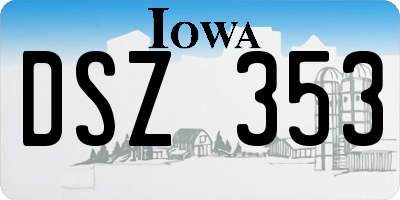 IA license plate DSZ353
