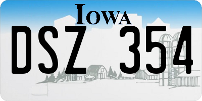 IA license plate DSZ354