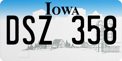 IA license plate DSZ358