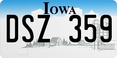IA license plate DSZ359