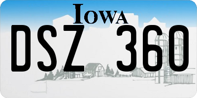 IA license plate DSZ360