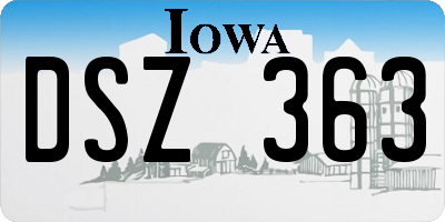 IA license plate DSZ363