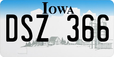 IA license plate DSZ366