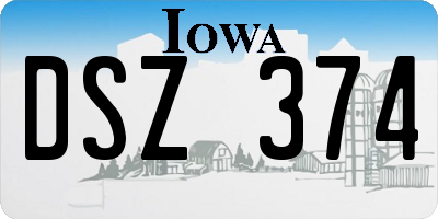 IA license plate DSZ374