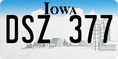 IA license plate DSZ377