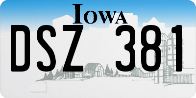 IA license plate DSZ381