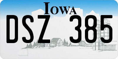IA license plate DSZ385