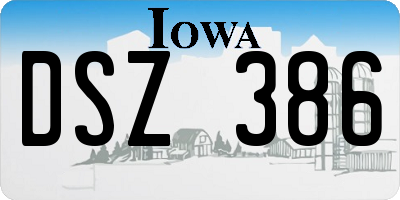 IA license plate DSZ386