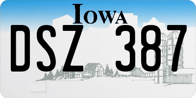IA license plate DSZ387