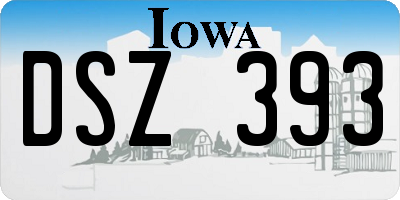 IA license plate DSZ393