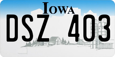 IA license plate DSZ403