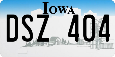 IA license plate DSZ404
