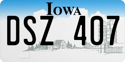 IA license plate DSZ407