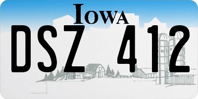 IA license plate DSZ412
