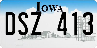 IA license plate DSZ413