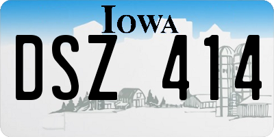 IA license plate DSZ414