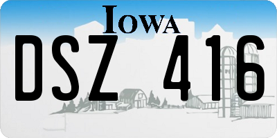 IA license plate DSZ416