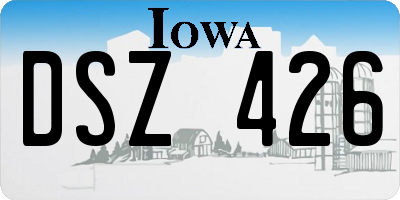 IA license plate DSZ426