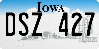 IA license plate DSZ427