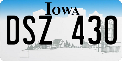 IA license plate DSZ430