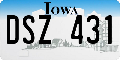 IA license plate DSZ431