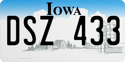 IA license plate DSZ433